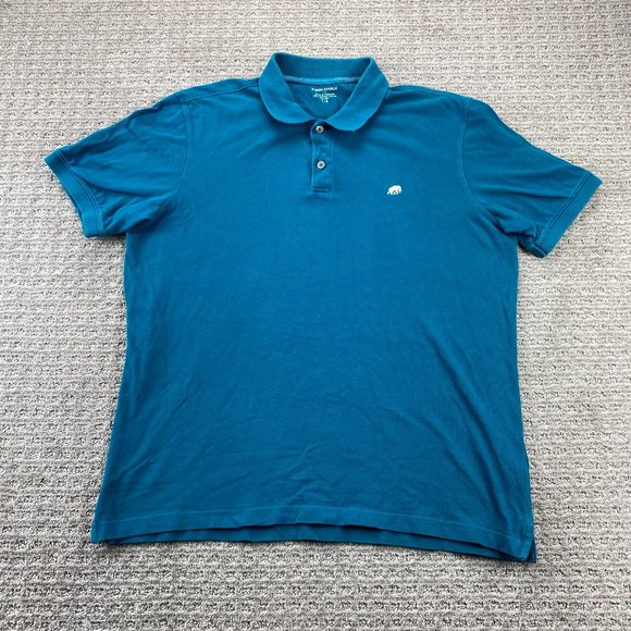 Banana Republic Polo Shirt Men Large L Blue Green Embroidered Elephant Logo Golf - Picture 1 of 10